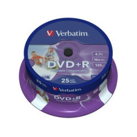 DVD DVD +R VERBATIM 4.7GB 16x SPINDLE 25 ADVANCED AZO (Incluye Canon LPI de 5.25 ) 10404229  51140E