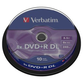 DVD DVD +R VERBATIM 8.5GB 8x SPINDLE 10 ADVANCED AZO (Incluye Canon LPI de 2.10 ) 10403871  04800984