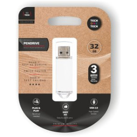 Memorias USB MEMORIA USB 32GB TECH-ONE-TECH BASIC 2.0 BLANCO (Incluye Canon LPI de 0.24 ) 10401062  30120560