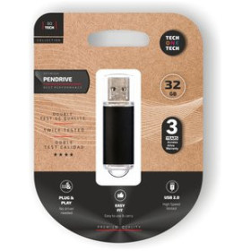 Memorias USB MEMORIA USB 32GB TECH-ONE-TECH BASIC 2.0 NEGRO (Incluye Canon LPI de 0.24 ) 10401061  30120554