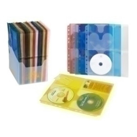 Archivo CD/DVD FUNDA CD/DVD CARCHIVO PP A4 con 11 TALAD. (4 CD + 4 TARJ.) COLORES 10417261  45115