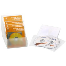 Archivo CD/DVD PORTA-CD DOBLE PP ACOLCHADO TRANSPARENTE BLISTER DE 10 10404198  921904