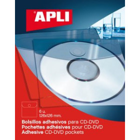 Archivo CD/DVD FUNDA CD  DE BOLSILLO ADHESIVA D/6 UNID. 10401667  921402