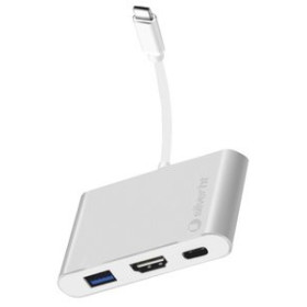 Networking HUB SILVER HT LOGAN USB-C A 3 EN 1 (USB-C
