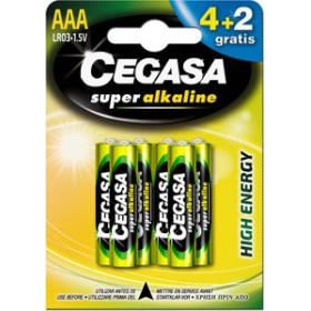 Pilas PILAS CEGASA AAA PLUS (MN2400-LR03) BLISTER DE 6 (4+2 gratis) 15002058  01320010