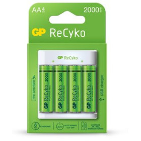 Cargadores de pilas CARGADOR DE PILAS GP + 4 PILAS (2x AA 2100 Mah + 2x AAA 850 Mah) (G641) 15302923  39225030