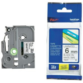 Cintas de rotular CINTA de ROTULAR BROTHER LAMINADA 8m  6mm NEGRO sobre BLANCO 41101339  T693200