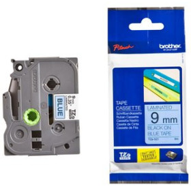 Cintas de rotular CINTA de ROTULAR BROTHER LAMINADA 8m  9mm NEGRO sobre AZUL 41101227  T701140