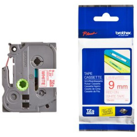 Cintas de rotular CINTA de ROTULAR BROTHER LAMINADA 8m  9mm ROJO sobre BLANCO 41101258  T703240