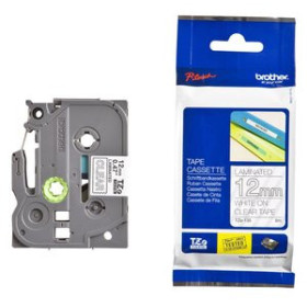 Cintas de rotular CINTA de ROTULAR BROTHER LAMINADA 8m 12mm BLANCO sobre TRANSPARENTE 41101379  T804300