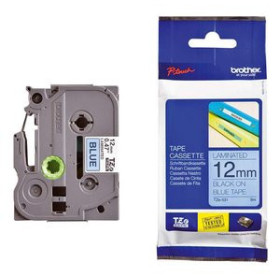Cintas de rotular CINTA de ROTULAR BROTHER LAMINADA 8m 12mm NEGRO sobre AZUL 41101381  T804500