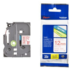 Cintas de rotular CINTA de ROTULAR BROTHER LAMINADA 8m 12mm ROJO sobre BLANCO 41001152  CN621AE