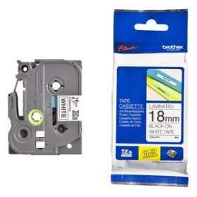 Cintas de rotular CINTA de ROTULAR BROTHER LAMINADA 8m 18mm NEGRO sobre BLANCO 41001159  CN625AE