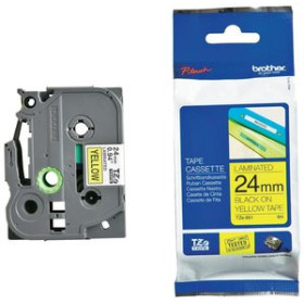 Cintas de rotular CINTA de ROTULAR BROTHER LAMINADA 8m 24mm NEGRO sobre AMARILLO 41001216  CN629A