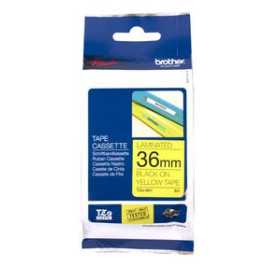 Cintas de rotular CINTA de ROTULAR BROTHER LAMINADA 8m 36mm NEGRO sobre AMARILLO 41001218  CN635A