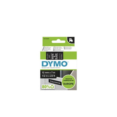 Cintas de rotular CINTA de ROTULAR DYMO LM D1 7m 12mm BLANCO sobre NEGRO (45021) 41001436  3YM63AE