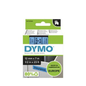 Cintas de rotular CINTA de ROTULAR DYMO LM D1 7m 12mm NEGRO sobre AZUL (45016) 41301055  14N1614E