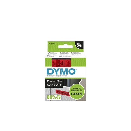 Cintas de rotular CINTA de ROTULAR DYMO LM D1 7m 12mm NEGRO sobre ROJO (45017) 41901307  PFA534