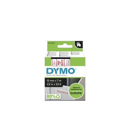 Cintas de rotular CINTA de ROTULAR DYMO LM D1 7m 12mm ROJO sobre BLANCO (45015) 41801030  108R00933