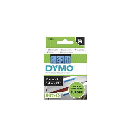 Cintas de rotular CINTA de ROTULAR DYMO LM D1 7m 19mm NEGRO sobre AZUL (45806) 41801036  108R00935