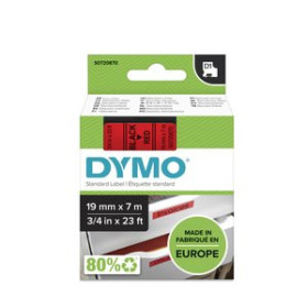 Cintas de rotular CINTA de ROTULAR DYMO LM D1 7m 19mm NEGRO sobre ROJO (45807) 10701717  C200040835