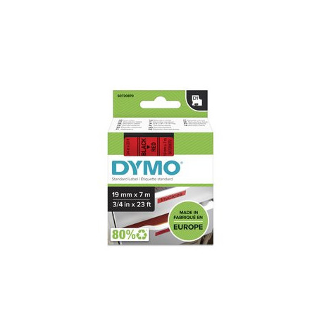 Cintas de rotular CINTA de ROTULAR DYMO LM D1 7m 19mm NEGRO sobre ROJO (45807) 10701717  C200040835
