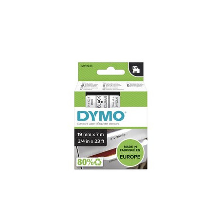 Cintas de rotular CINTA de ROTULAR DYMO LM D1 7m 19mm NEGRO sobre TRANSPARENTE (45800) 10701709  S322A450