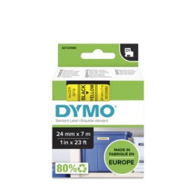 Cintas de rotular CINTA de ROTULAR DYMO LM D1 7m 24mm NEGRO sobre AMARILLO (53718) 10701707  18784