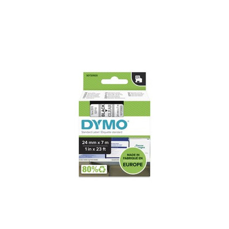 Cintas de rotular CINTA de ROTULAR DYMO LM D1 7m 24mm NEGRO sobre TRANSPARENTE (53710) 10701711  C400109732