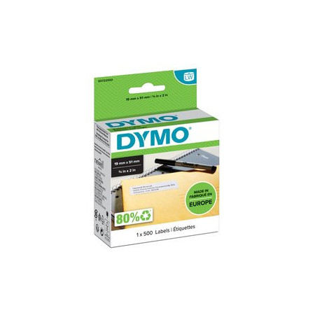 Etiquetado electrónico ETIQUETAS DYMO LABEL WRITER  19x51 mm ROLLO 500 uds.PAPEL BLANCO MULTIFUNCION (11355) 10701624  20312