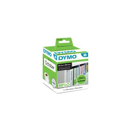 Etiquetado electrónico ETIQUETAS DYMO LABEL WRITER  59x190 mm ROLLO 110 uds.PAPEL BLANCO LOMO ARCHIVADOR (99019) 10701606  20293