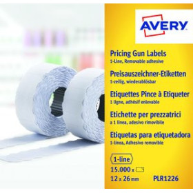 Etiquetado de precios ETIQUETAS de PRECIOS AVERY ADH.REMOVIBLE 26x12 mm BLANCO ROLLO 1.500 uds. 16001441  DC000016