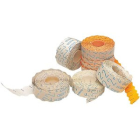 Etiquetado de precios ETIQUETAS de PRECIOS METO Nº2 ADH.NORMAL 26x16 mm NARANJA FLUOR ROLLO 1.200 uds. 16001145  DX060117