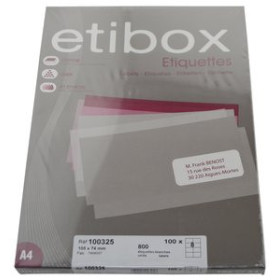 Etiquetas adhv. para impresora ETIQUETAS ADH.IMPR. A4 BLANCA CAJA 100h C.RECTOS 105x 74 mm 800 uds. 16001270  F282200