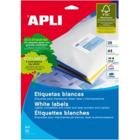 Etiquetas adhv. para impresora ETIQUETAS ADH.IMPR.APLI A4 BLANCA C.ROMOS CAJA 100h 199