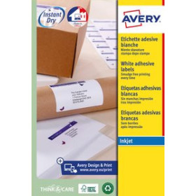 Etiquetas adhv. para impresora ETIQUETAS ADH.IMPR.AVERY A4 BLANCA C.ROMOS INKJET CAJA 25h 99