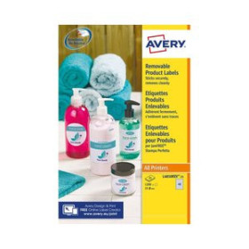 Etiquetas adhv. para impresora ETIQUETAS ADH.IMPR.AVERY A4 BLANCA REDONDA REMOVIBLE ECO CAJA 25h Ø63