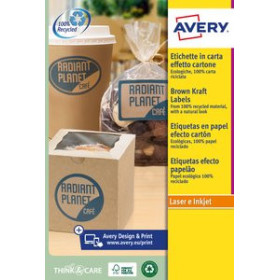 Etiquetas adhv. para impresora ETIQUETAS ADH.IMPR.AVERY A4 KRAFT OVALADA 63