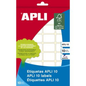 Etiquetas adhv. escritura manual ETIQUETAS ADH.MANUALES BOLSA APLI BLANCAS 10h C.ROMOS  10x16 mm 810 uds.(01634) 11901471  1425