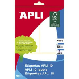 Etiquetas adhv. escritura manual ETIQUETAS ADH.MANUALES BOLSA APLI BLANCAS 10h C.ROMOS  53x100 mm 30 uds.(01660) 11901510  19547