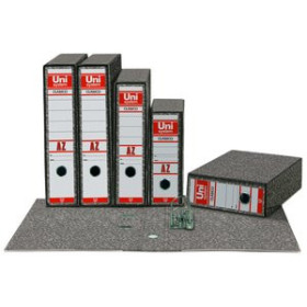 Archivadores de palanca ARCHIVADOR palanca UNISYSTEM CLASICO CARTON RADO Fº 65mm GRIS 25301052  1116-I-13-15
