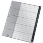 Índice numérico PP y PVC INDICE LEITZ PP RECYCLE A-Z A4+ pestañas 1-20 11 taladros NEGRO 10003154  795403C