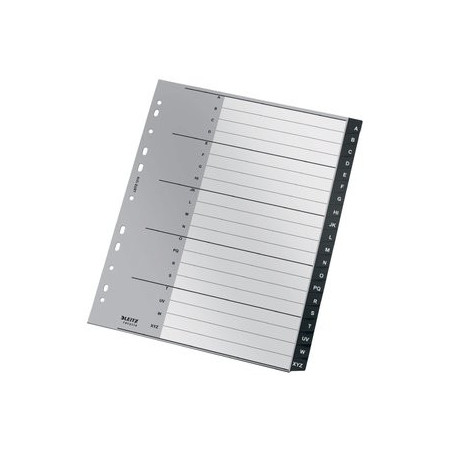 Índice numérico PP y PVC INDICE LEITZ PP RECYCLE A-Z A4+ pestañas 1-20 11 taladros NEGRO 10003154  795403C