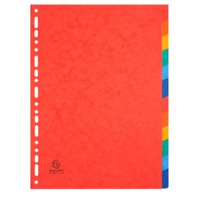 Separadores de cartulina SEPARADORES EXACOMPTA CARTULINA LUSTRADA A4 225gr  12 pestañas 18 taladros 12601379  9314042M