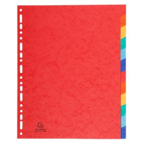 Separadores de cartulina SEPARADORES EXACOMPTA CARTULINA LUSTRADA A4+ 225gr 12 pestañas 11 taladros 12601491  GY023O