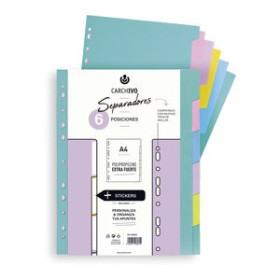 Separadores PP y PVC SEPARADORES CARCHIVO SOFT PP EXTRA FUERTE A4 6 pestañas 12601630  81205