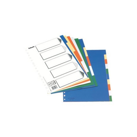 Separadores PP y PVC SEPARADORES ESSELTE PP A4 10 pestañas 11 taladros con IND.B/N 12601273  800200100