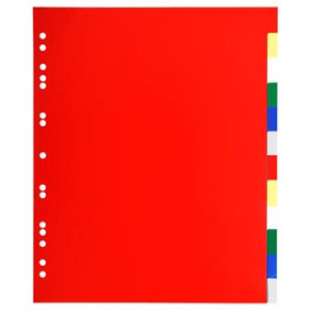 Separadores PP y PVC SEPARADORES EXACOMPTA PP FLEXIBLE OPACO A4+ 12 pestañas 11 taladros 12601503  F19111406
