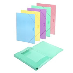 Carpetas de gomas CARPETA de GOMAS y SOLAPAS CARCHIVO SOFT CARTON BRILLO Fº SURTIDO EXPOSITOR DE 30 12601281  117810C