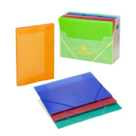 Carpetas de gomas CARPETA de GOMAS y SOLAPAS CARCHIVO PP TRANS. Fº FLUOR SURTIDO (6 col.) 12602073  MEV2